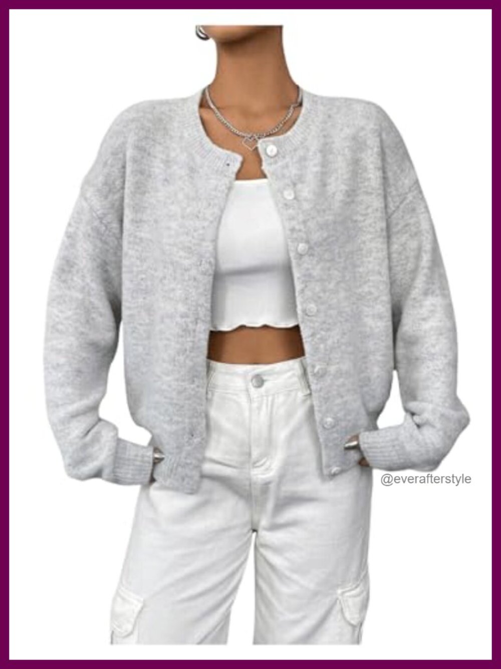 Button Up Knit Cardigan Open Front Casual Fall Sweater